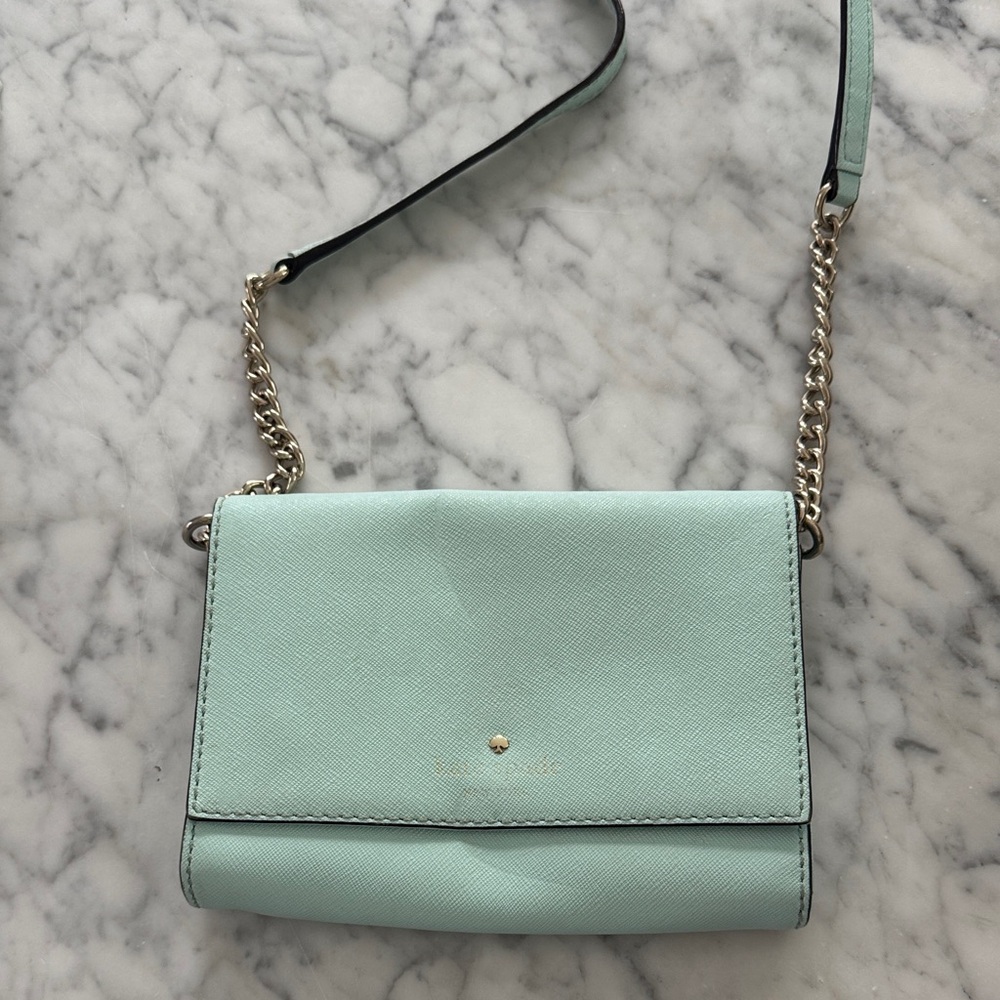 Elegant Mint Crossbody Bag with Gold Chain